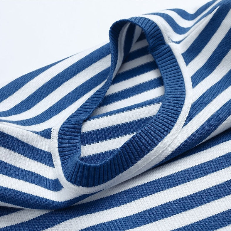Adalie Striped Long Sleeve Crew Neck Top