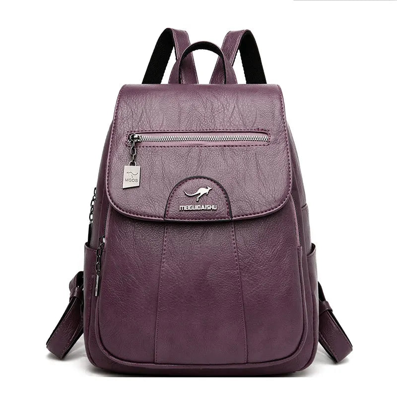 Marlies Leather Flap Backpack