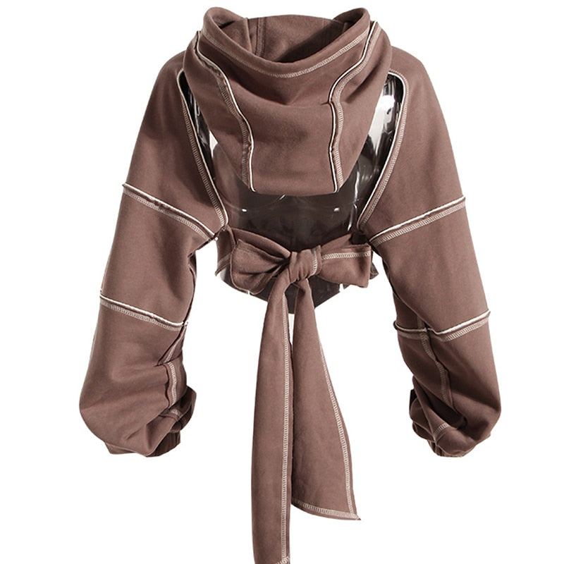 Evadne Cropped Pullover Hoodie