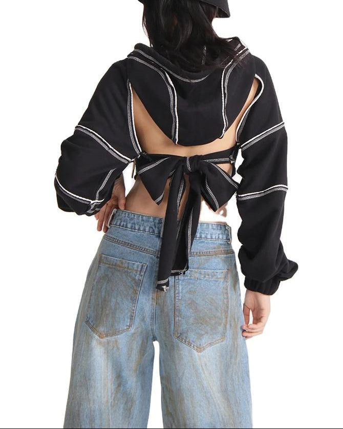 Evadne Cropped Pullover Hoodie