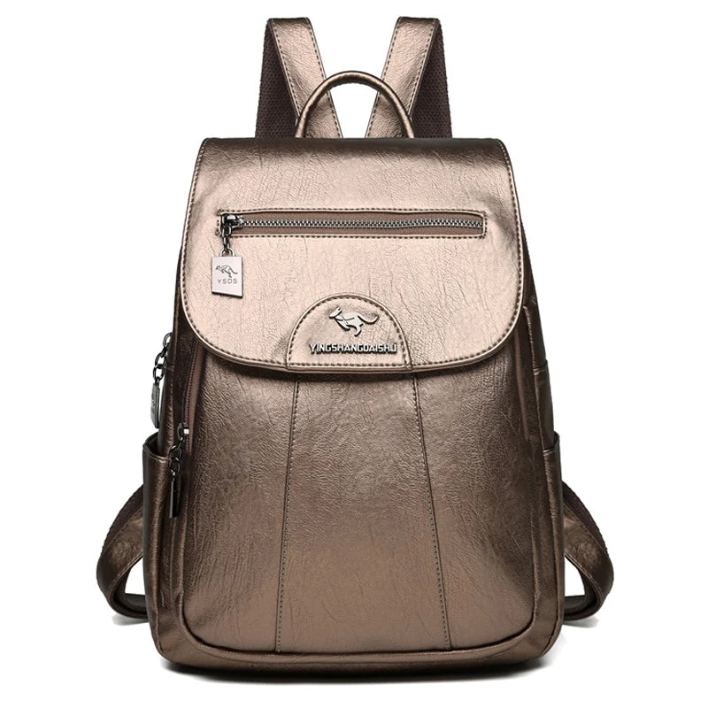 Marlies Leather Flap Backpack