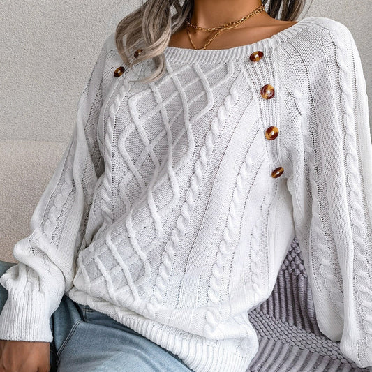Ursa Textured Button Detail Knit Sweater