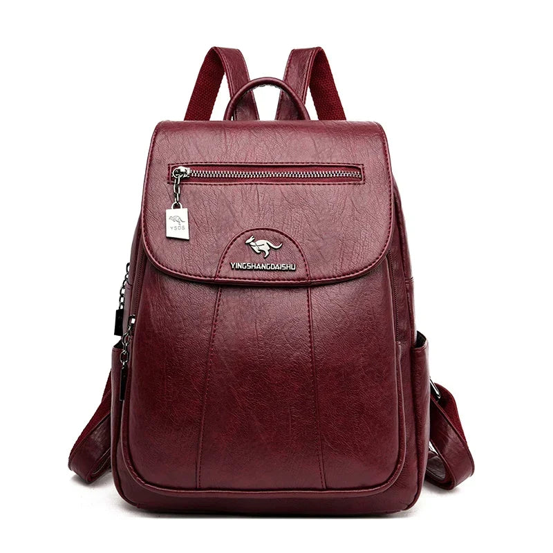 Marlies Leather Flap Backpack