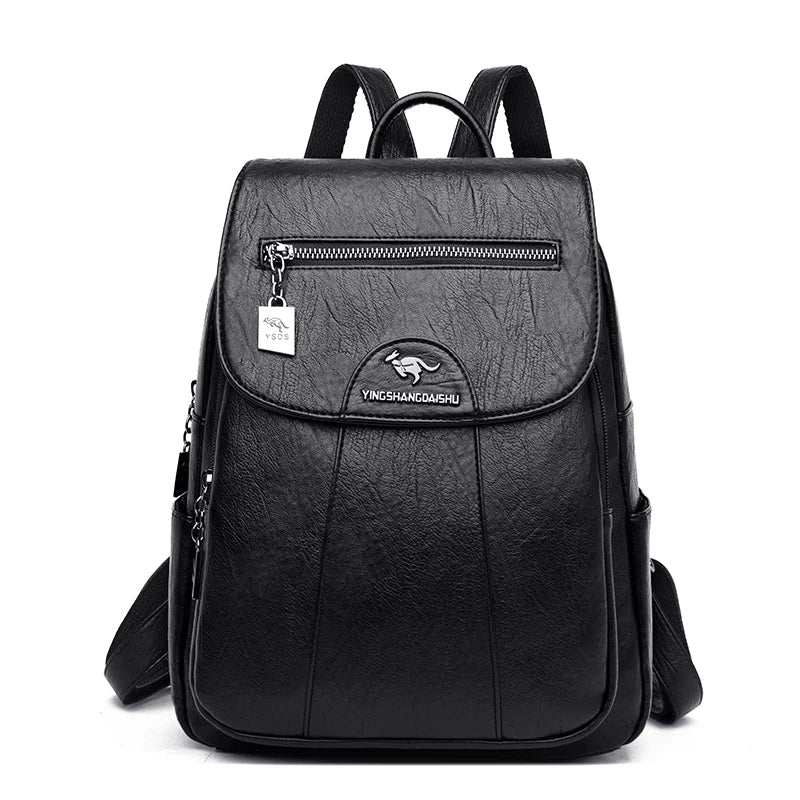 Marlies Leather Flap Backpack