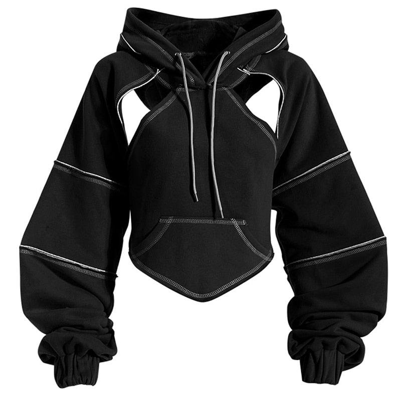 Evadne Cropped Pullover Hoodie