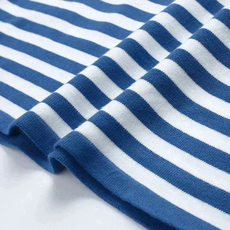 Adalie Striped Long Sleeve Crew Neck Top