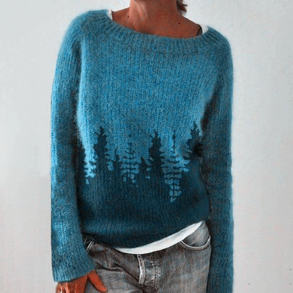 Svea Nordic Pattern Crew Neck Sweater