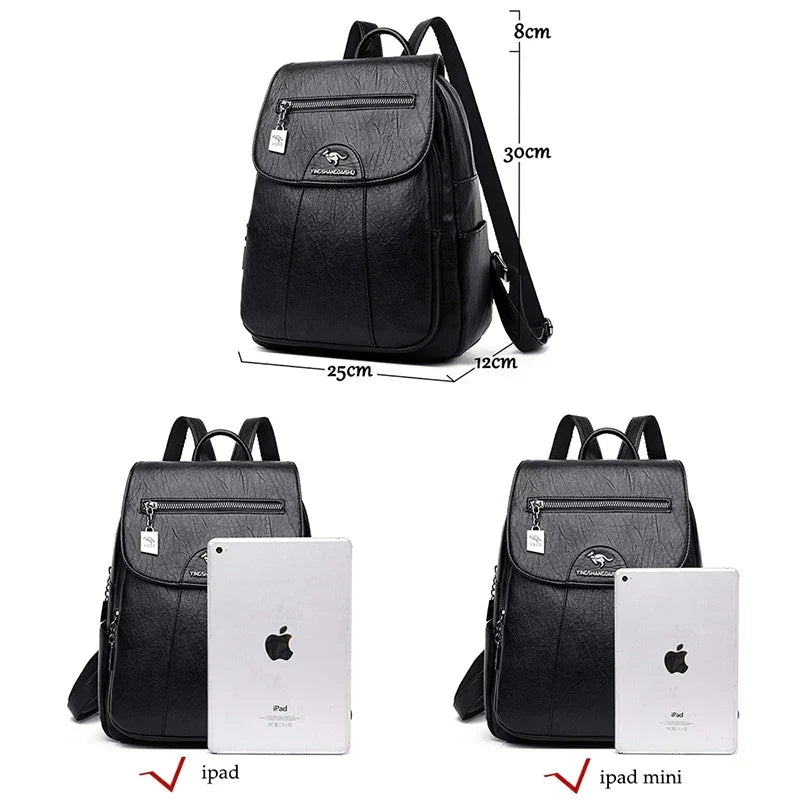 Marlies Leather Flap Backpack