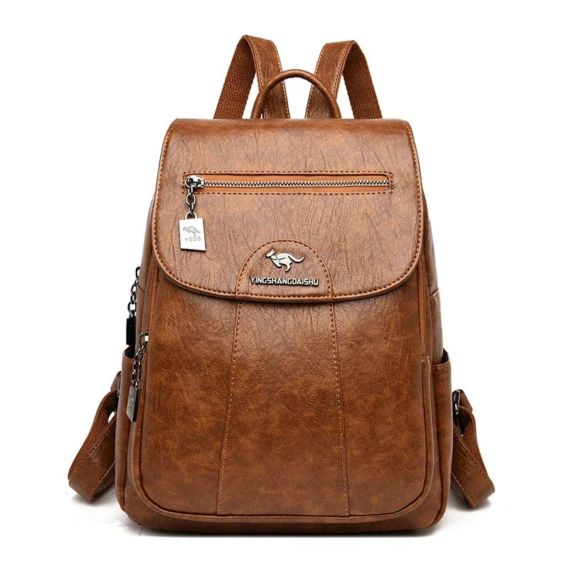 Marlies Leather Flap Backpack