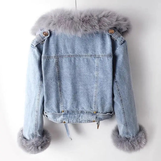 Flavia Faux Fur Lined Denim Jacket
