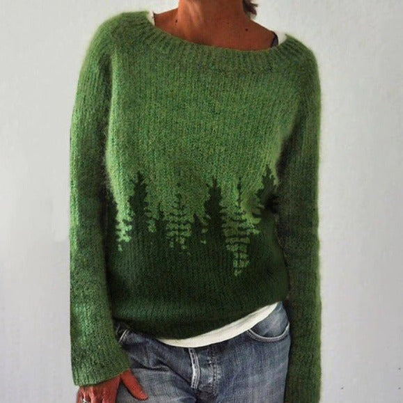 Svea Nordic Pattern Crew Neck Sweater