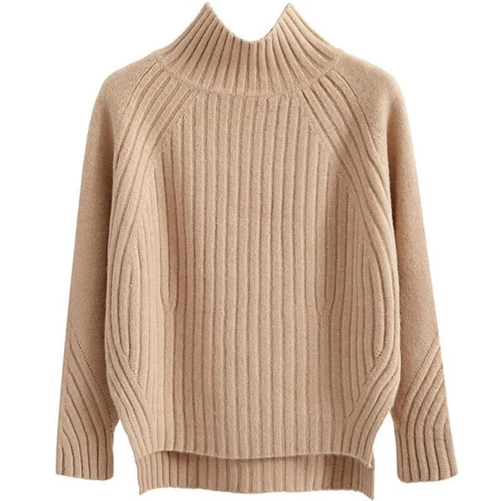 Dorette Ribbed Mock Neck Oversized Sweater