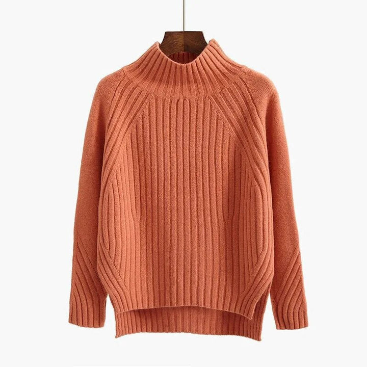 Dorette Ribbed Mock Neck Oversized Sweater