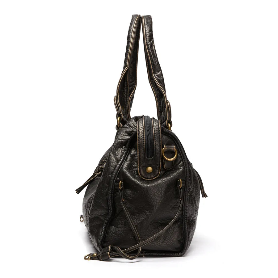 Julissa Vintage Faux Leather Satchel Bag