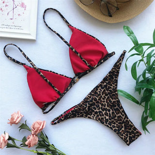 Silje - Bikini set - Padded bra with leopard