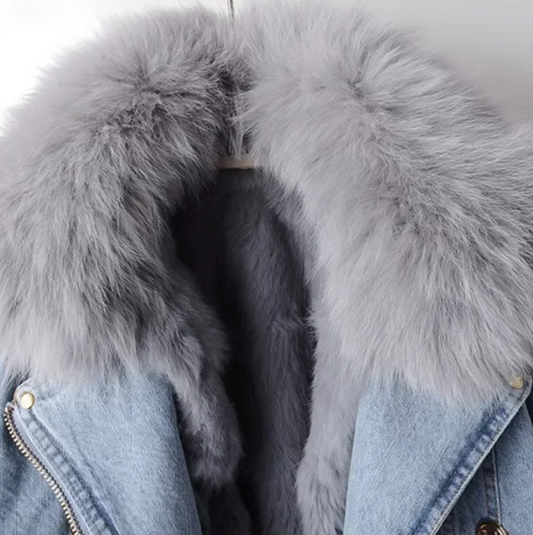 Flavia Faux Fur Lined Denim Jacket