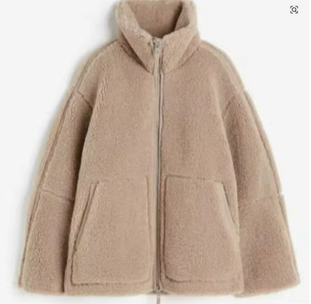 Nessa Oversized Teddy Fleece Zip Jacket