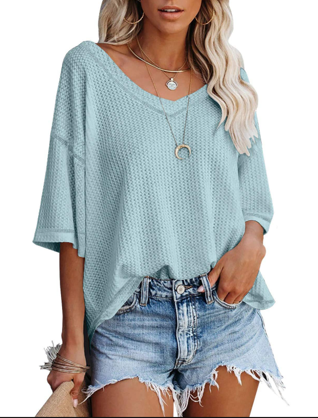 Annelie Relaxed V Neck Drop Shoulder Sweatshirt