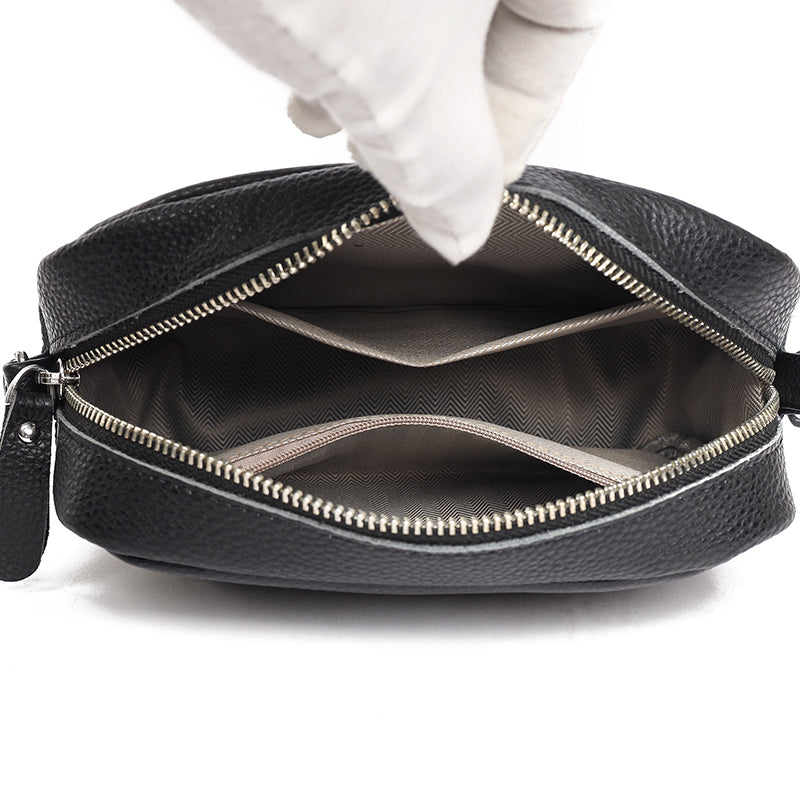 Nelia Leather Crossbody Bag with Zigzag Strap