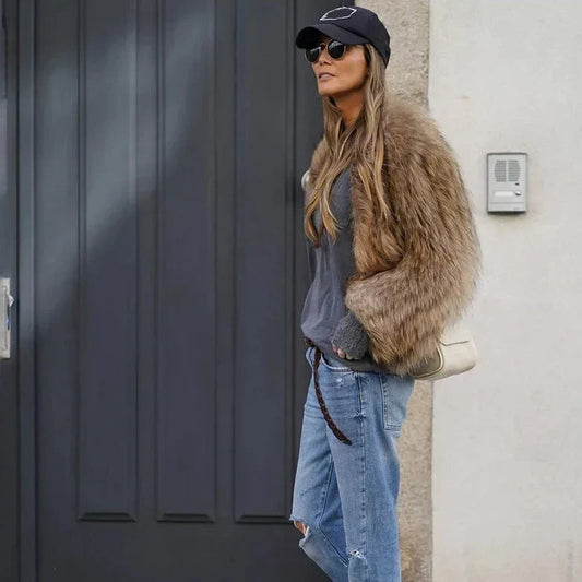 Fulvia Plush Faux Fur Jacket