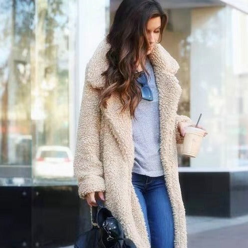 Tallulah Long Sherpa Coat with Hidden Pockets