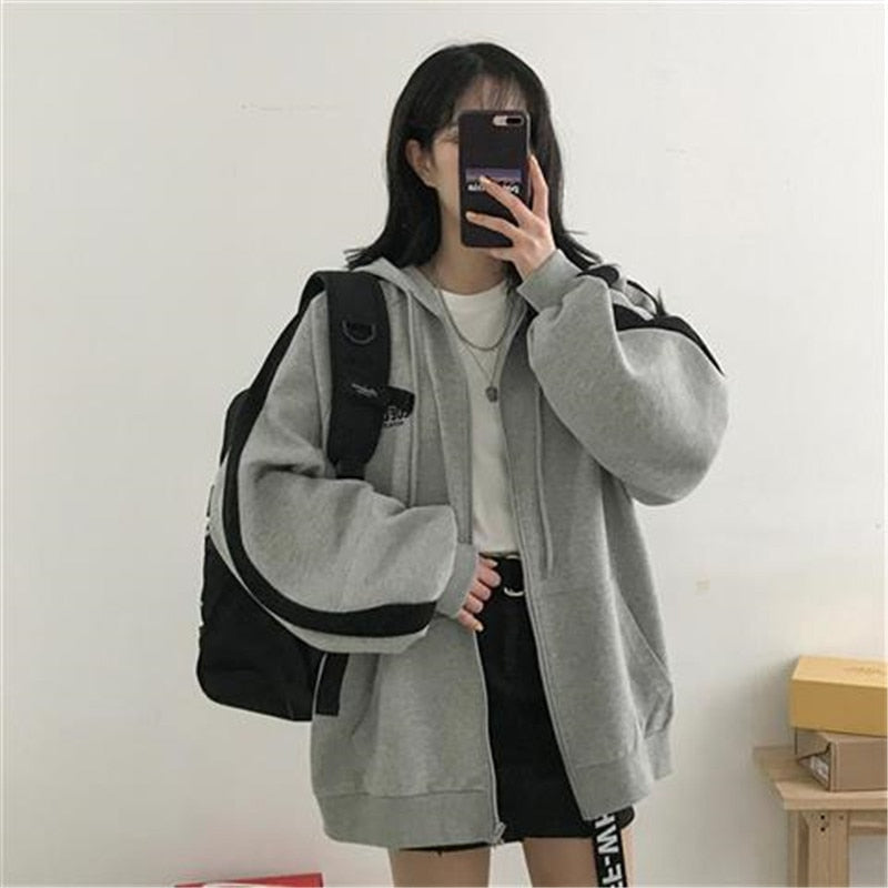 Evertje Oversized Hooded Baseball Jacket