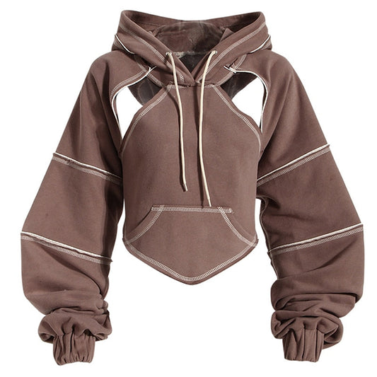 Evadne Cropped Pullover Hoodie
