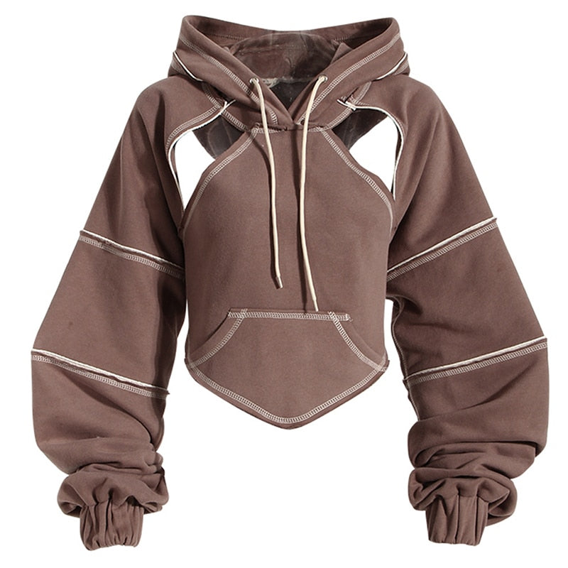 Evadne Cropped Pullover Hoodie