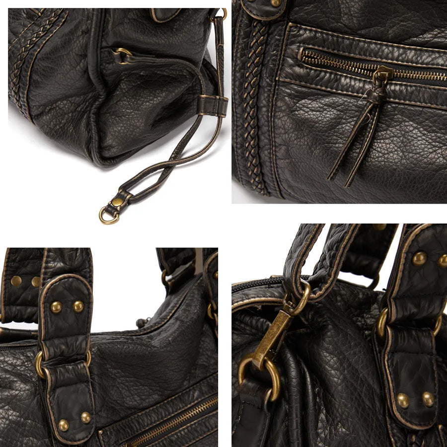 Julissa Vintage Faux Leather Satchel Bag