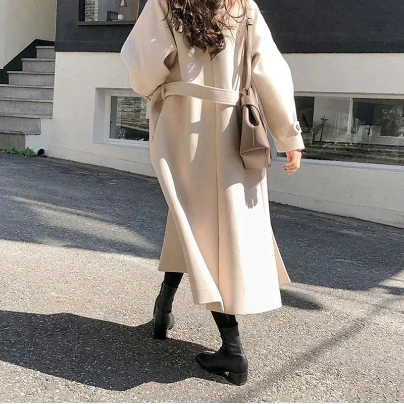 Noelle Maxi Double Breasted Belted Trench Coat