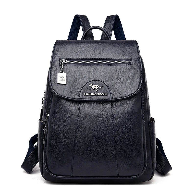 Marlies Leather Flap Backpack