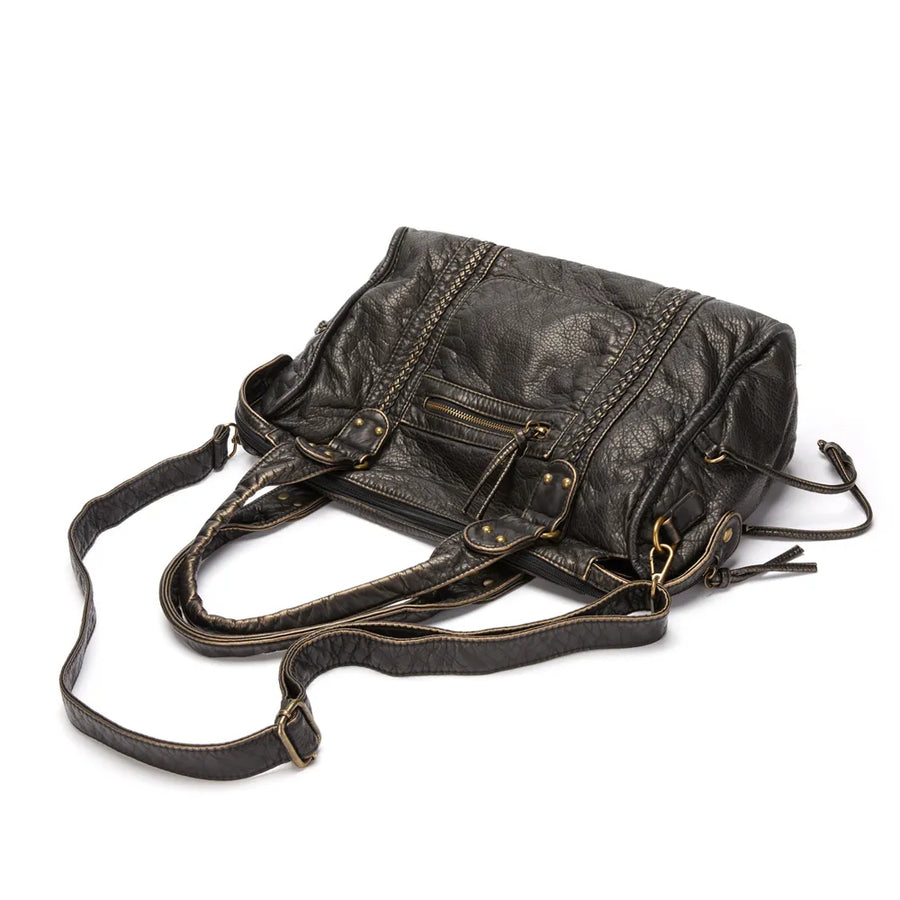 Julissa Vintage Faux Leather Satchel Bag