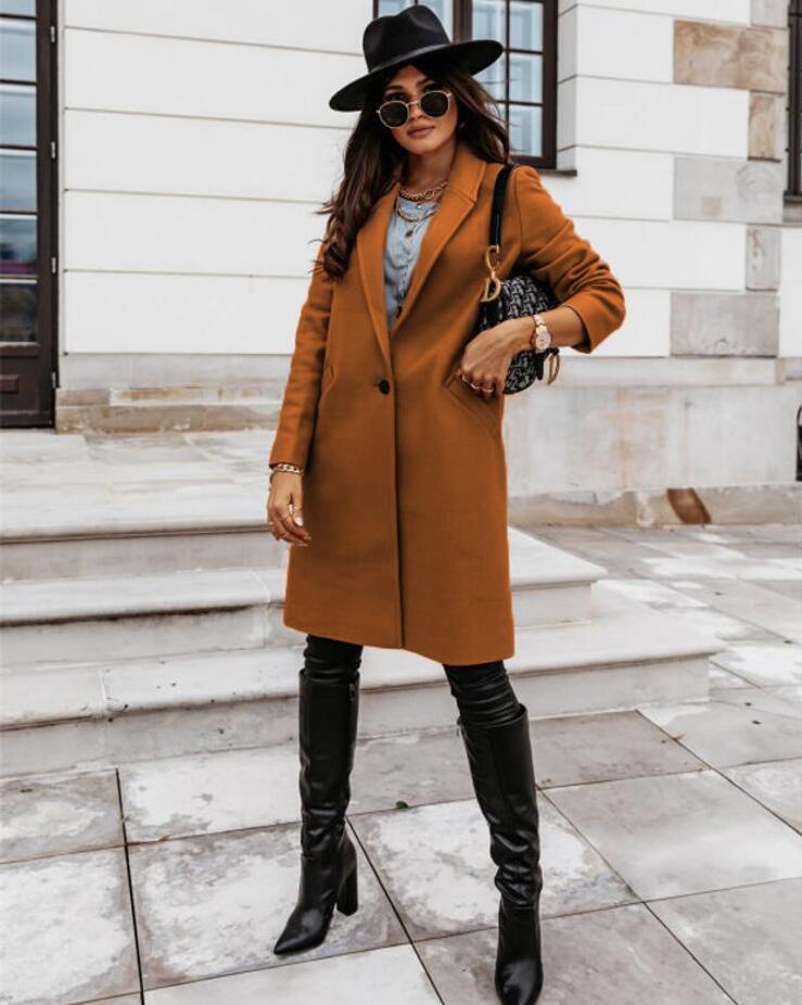 Lorna Long Lapel Button Coat