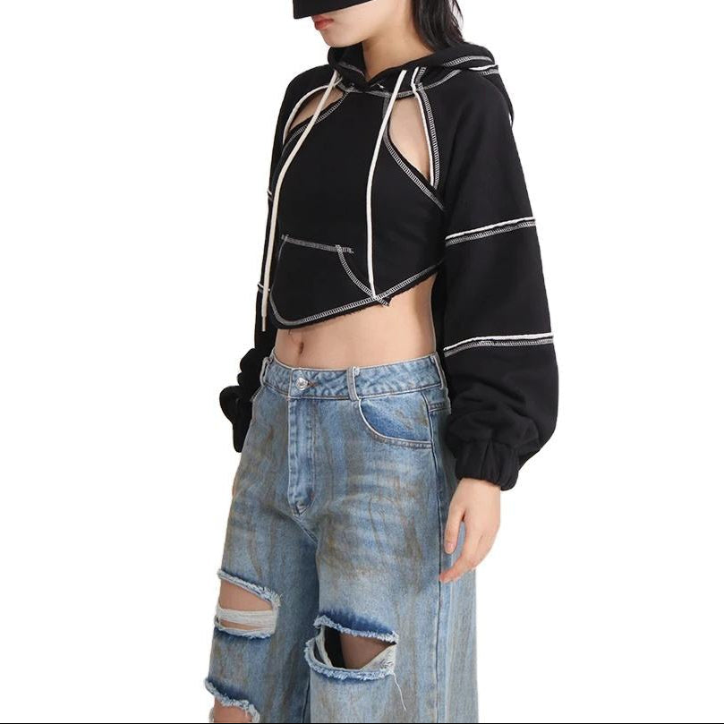 Evadne Cropped Pullover Hoodie