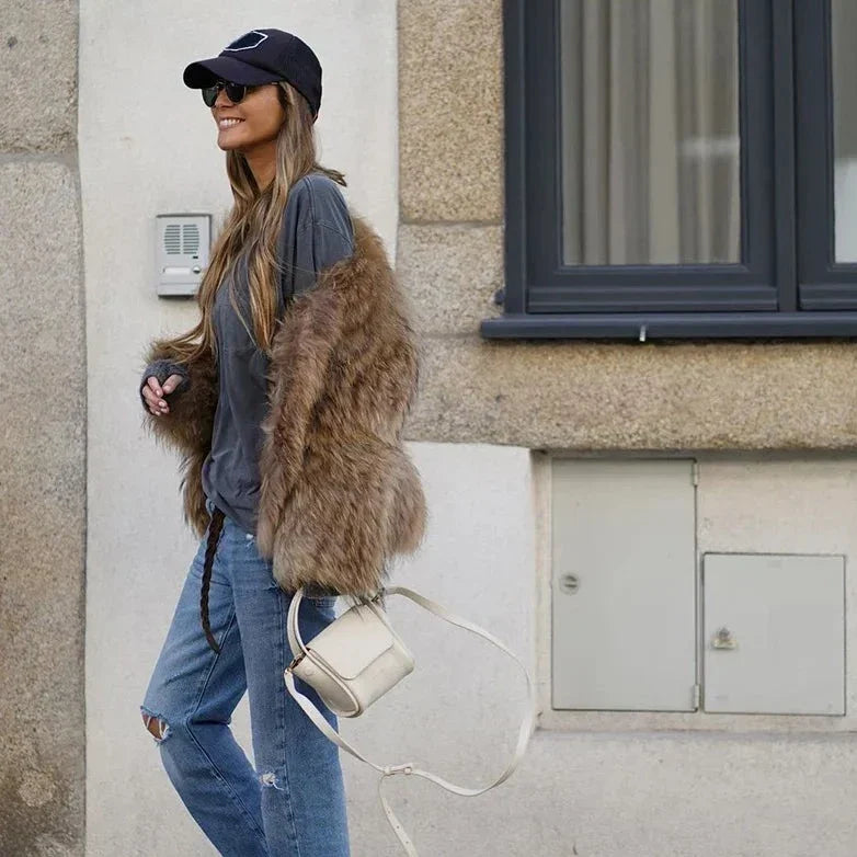 Fulvia Plush Faux Fur Jacket