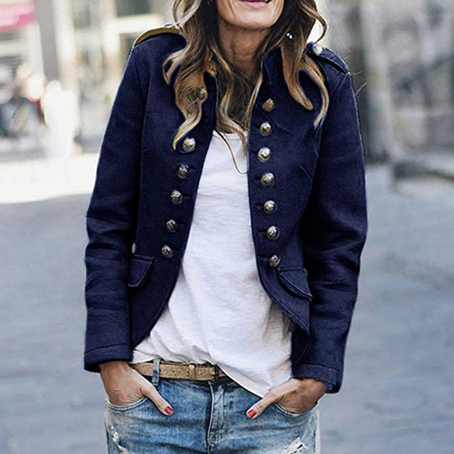 Stefanie Cropped Double Breasted Military Blazer