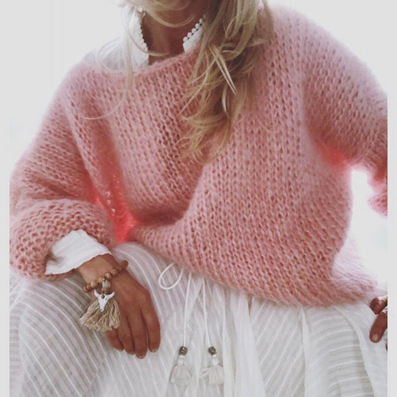 Nolwenn Boat Neck Chunky Knit Oversized Sweater