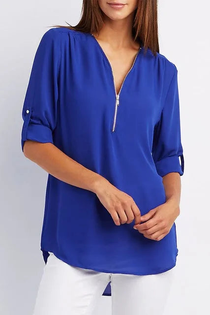 Xanthe Half Zip Cotton Pullover
