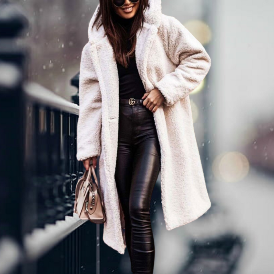 Jana Long Hooded Sherpa Coat