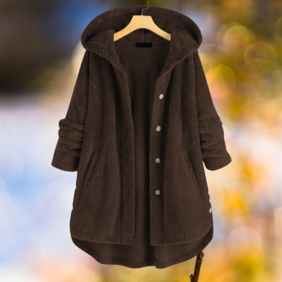 Michaela Long Hooded Sherpa Jacket