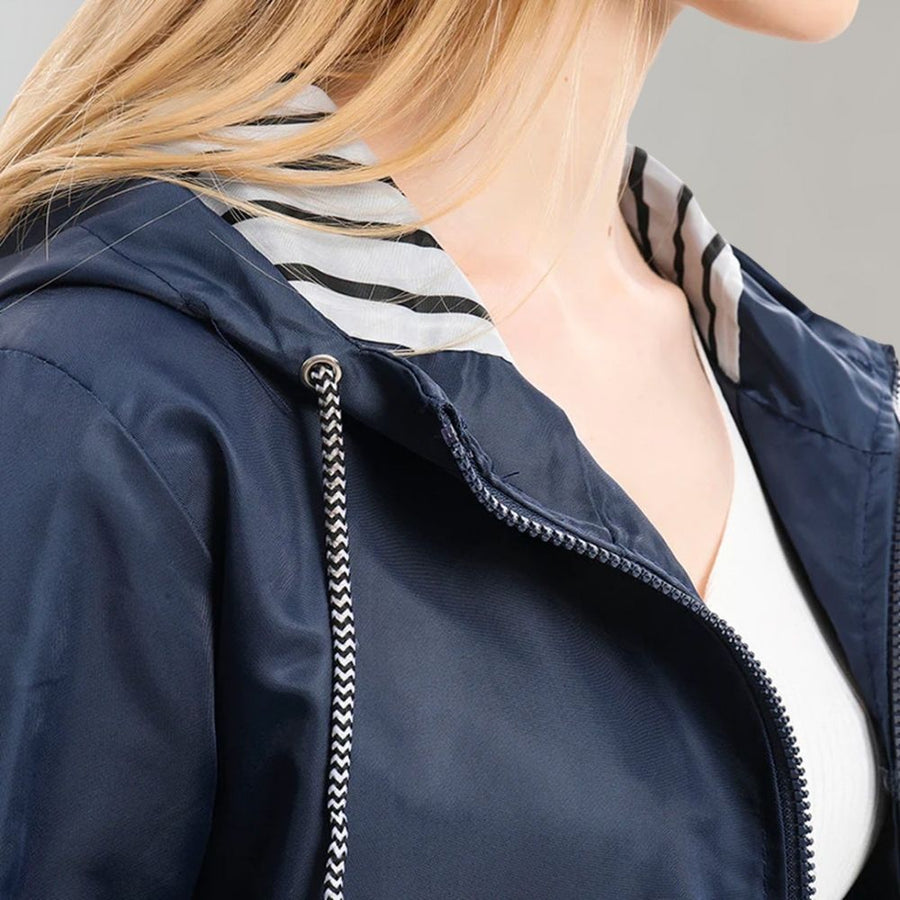 Vada Long Water Resistant Hooded Raincoat
