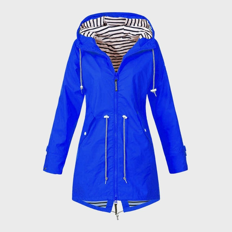Vada Long Water Resistant Hooded Raincoat
