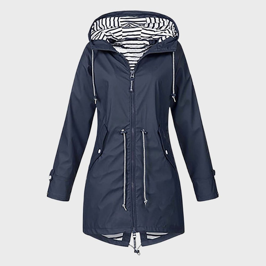 Vada Long Water Resistant Hooded Raincoat