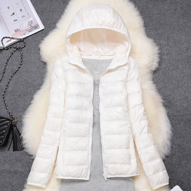 Isabelle Lightweight Packable Hooded Puffer Jacket