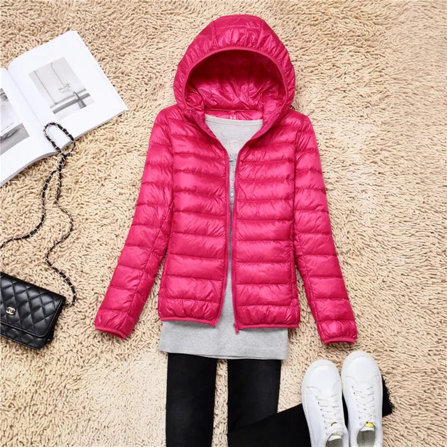Isabelle Lightweight Packable Hooded Puffer Jacket