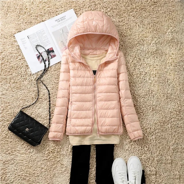 Isabelle Lightweight Packable Hooded Puffer Jacket