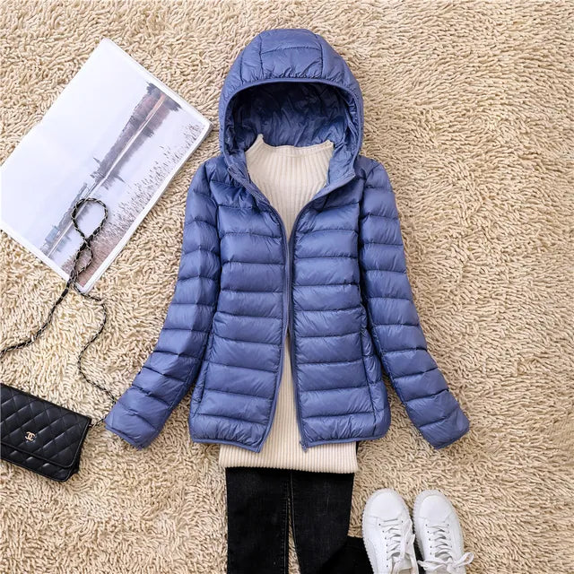 Isabelle Lightweight Packable Hooded Puffer Jacket