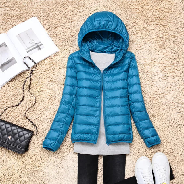 Isabelle Lightweight Packable Hooded Puffer Jacket
