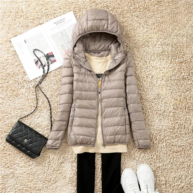 Isabelle Lightweight Packable Hooded Puffer Jacket