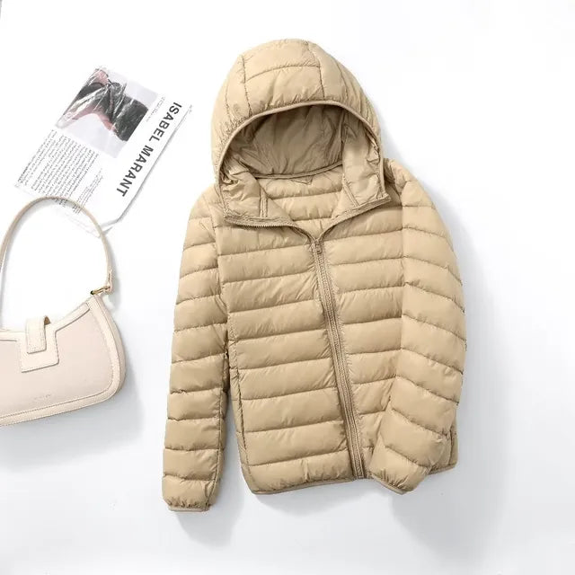 Isabelle Lightweight Packable Hooded Puffer Jacket